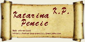 Katarina Penčić vizit kartica